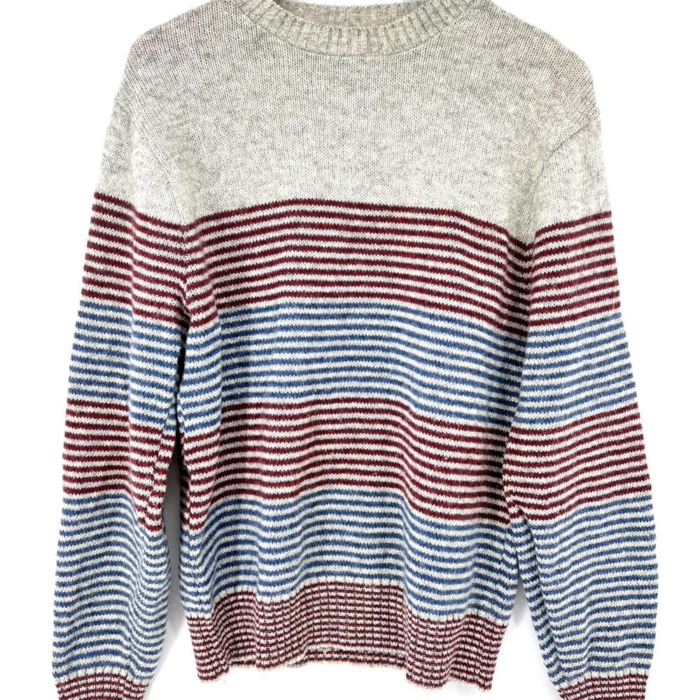 Vintage 80s Winona Knits Wool Blend Striped Sweater L - USA